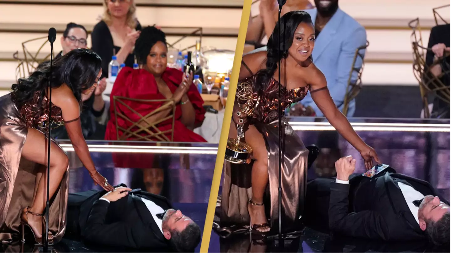 People are furious at 'rude' Jimmy Kimmel for taking moment away from Emmy winning star Quinta Brunson