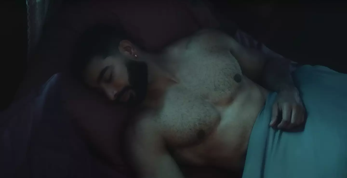 Ashley fast asleep in the 'Lavender Haze' music video.