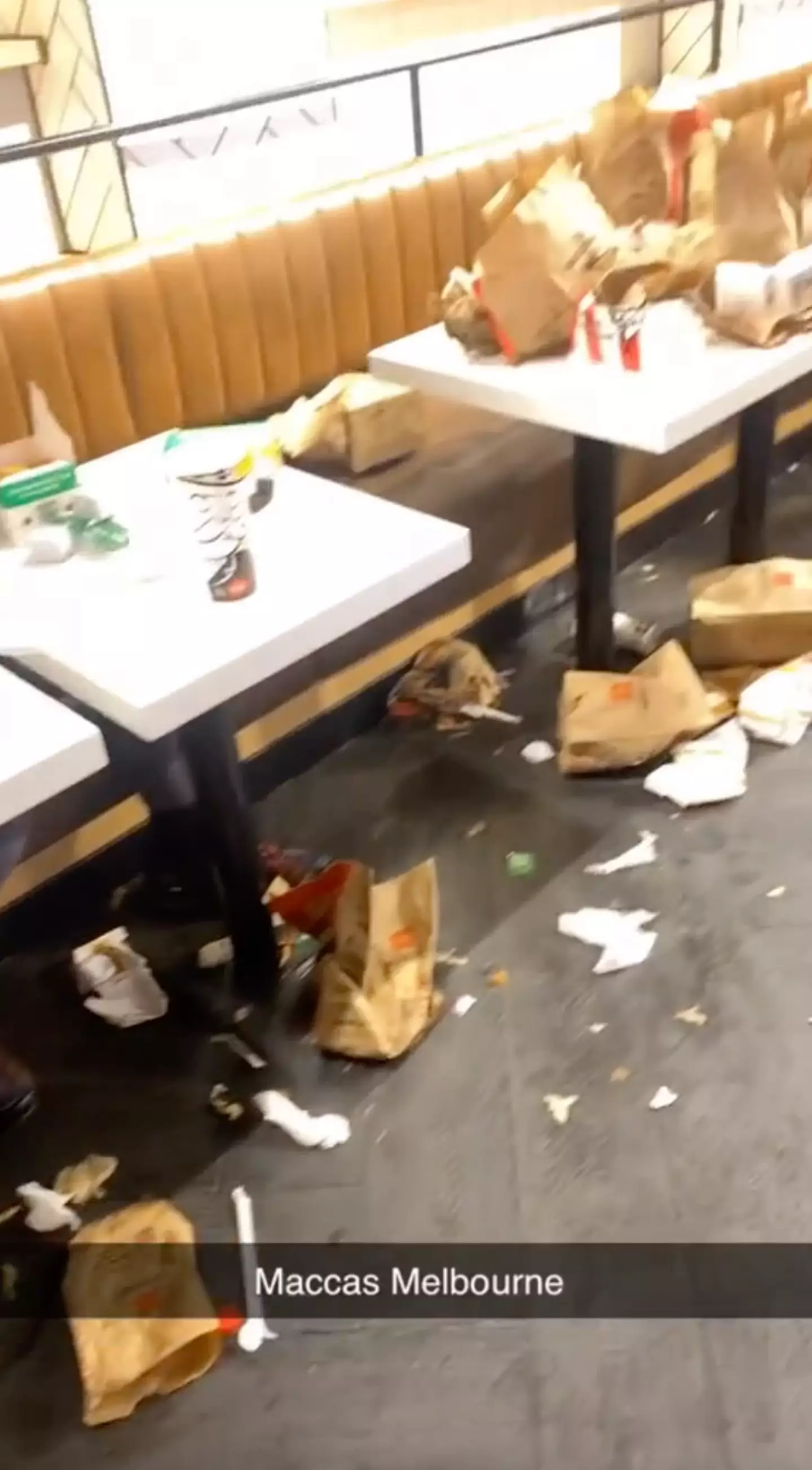Food scraps and trash are everywhere - even a KFC makes a surprise appearance.