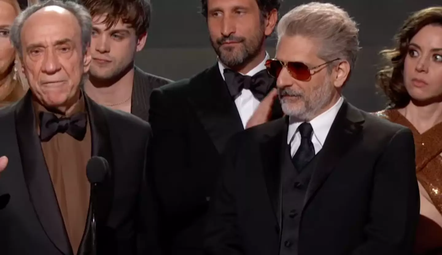 Fans thought they saw the actress mouth 'Jesus Christ' as F Murray Abraham mentioned Ukraine and Russia during his speech.