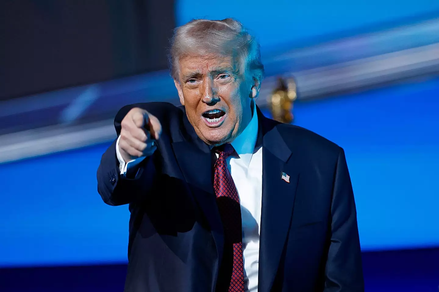 President Trump is apparently quite happy with the news of Pelosi's retirement (Kevin Dietsch/Getty Images)