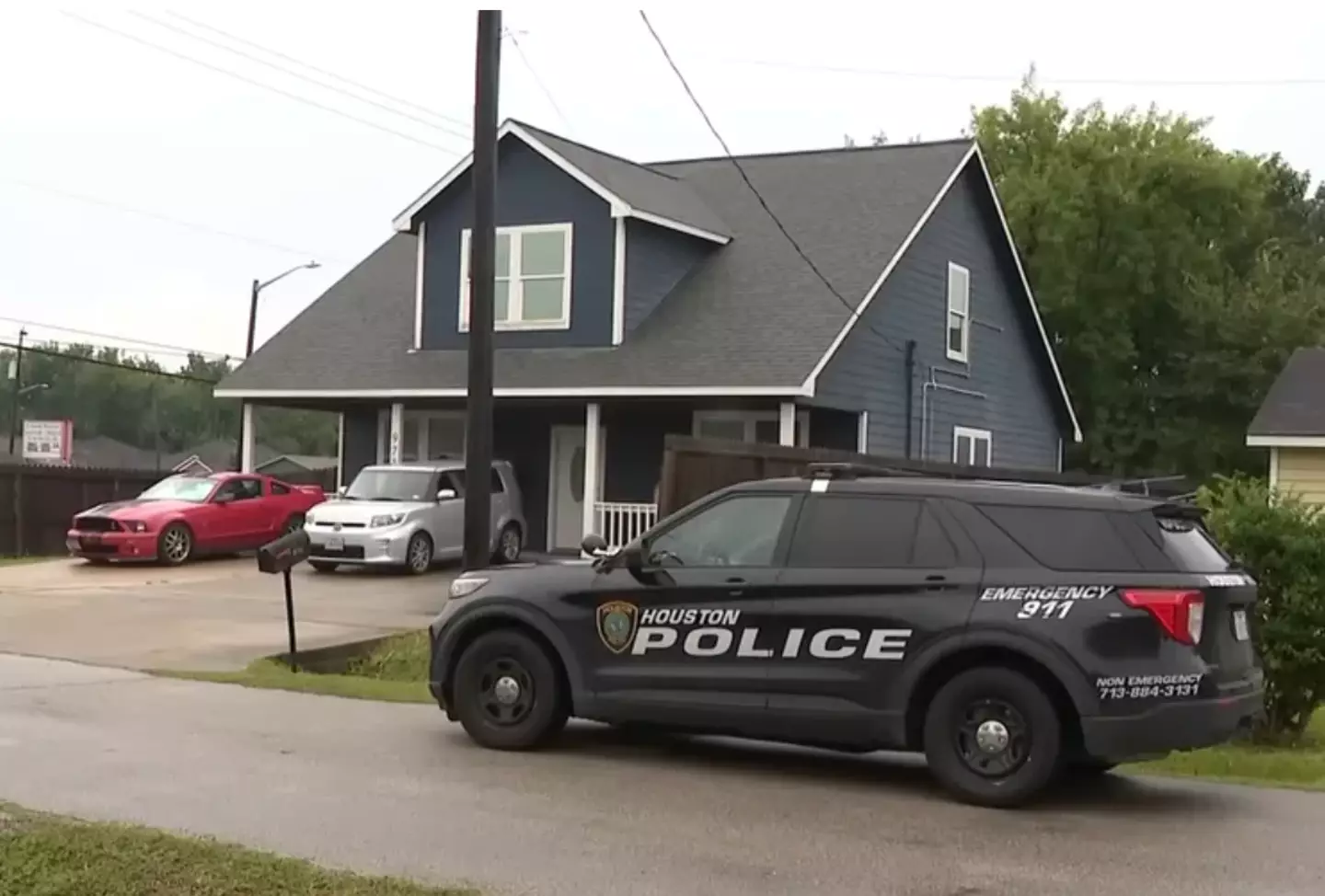 Police pictured at the scene (YouTube/KHOU 11)