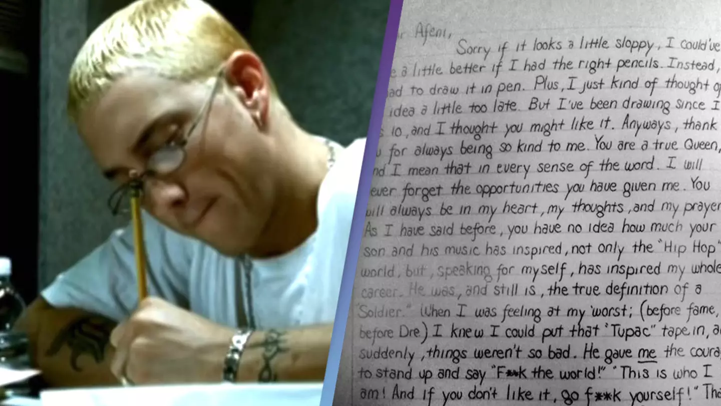 Eminem wrote incredibly heartfelt letter to Tupac's mom along with sketch of late rapper