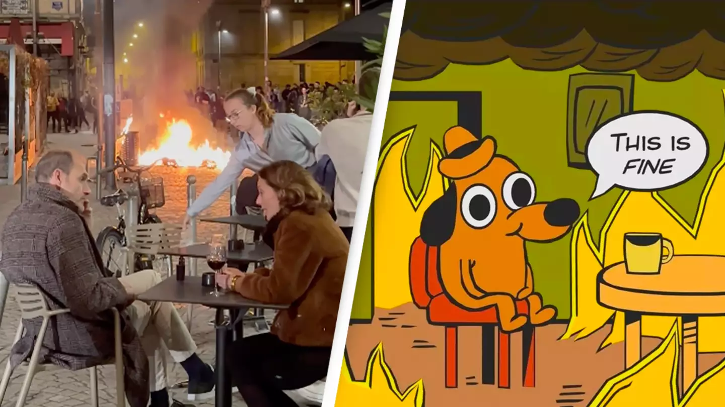 @maximedaviau via Storyful. This Is Fine Meme