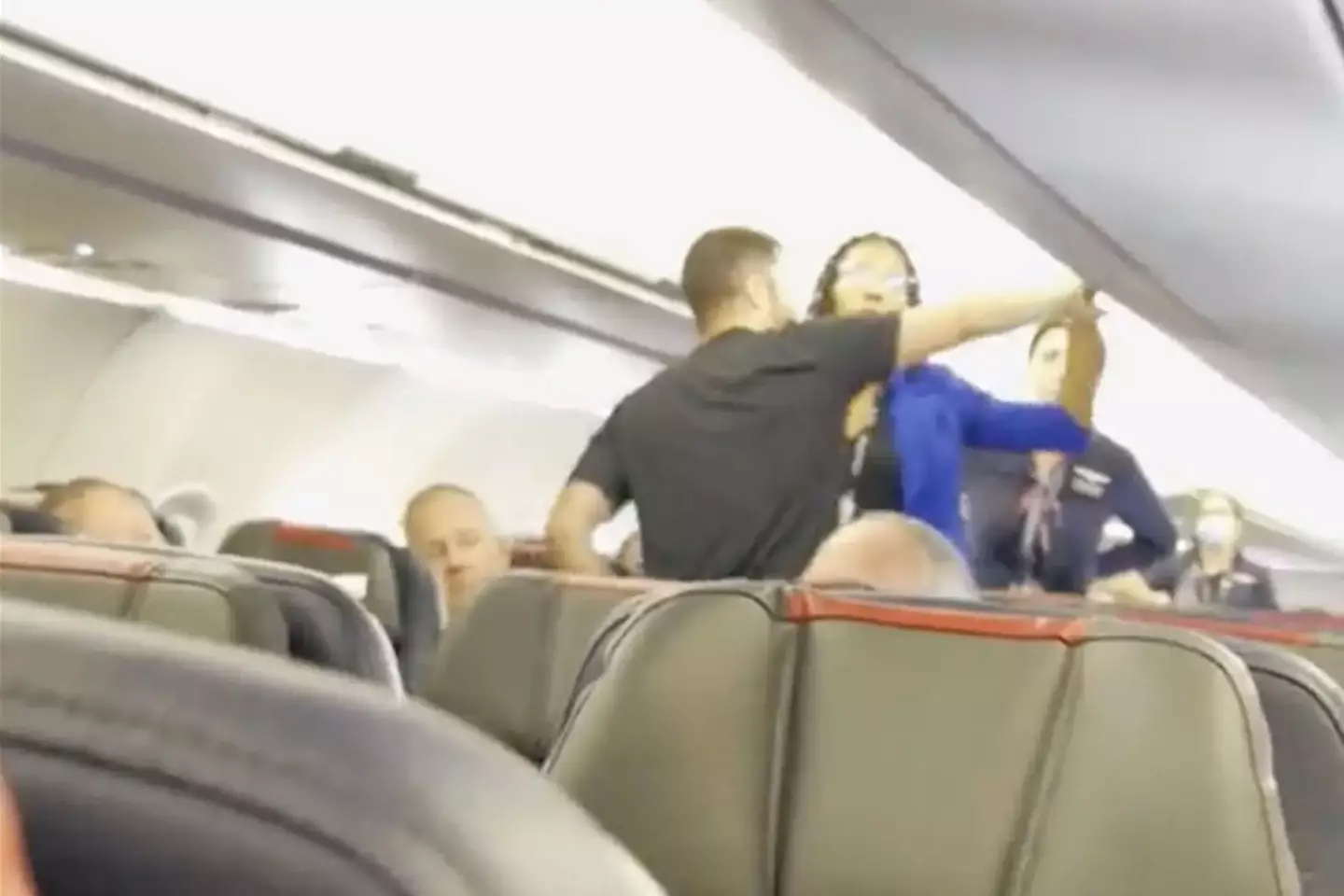 The man shouted racist and homophobic slurs on board.
