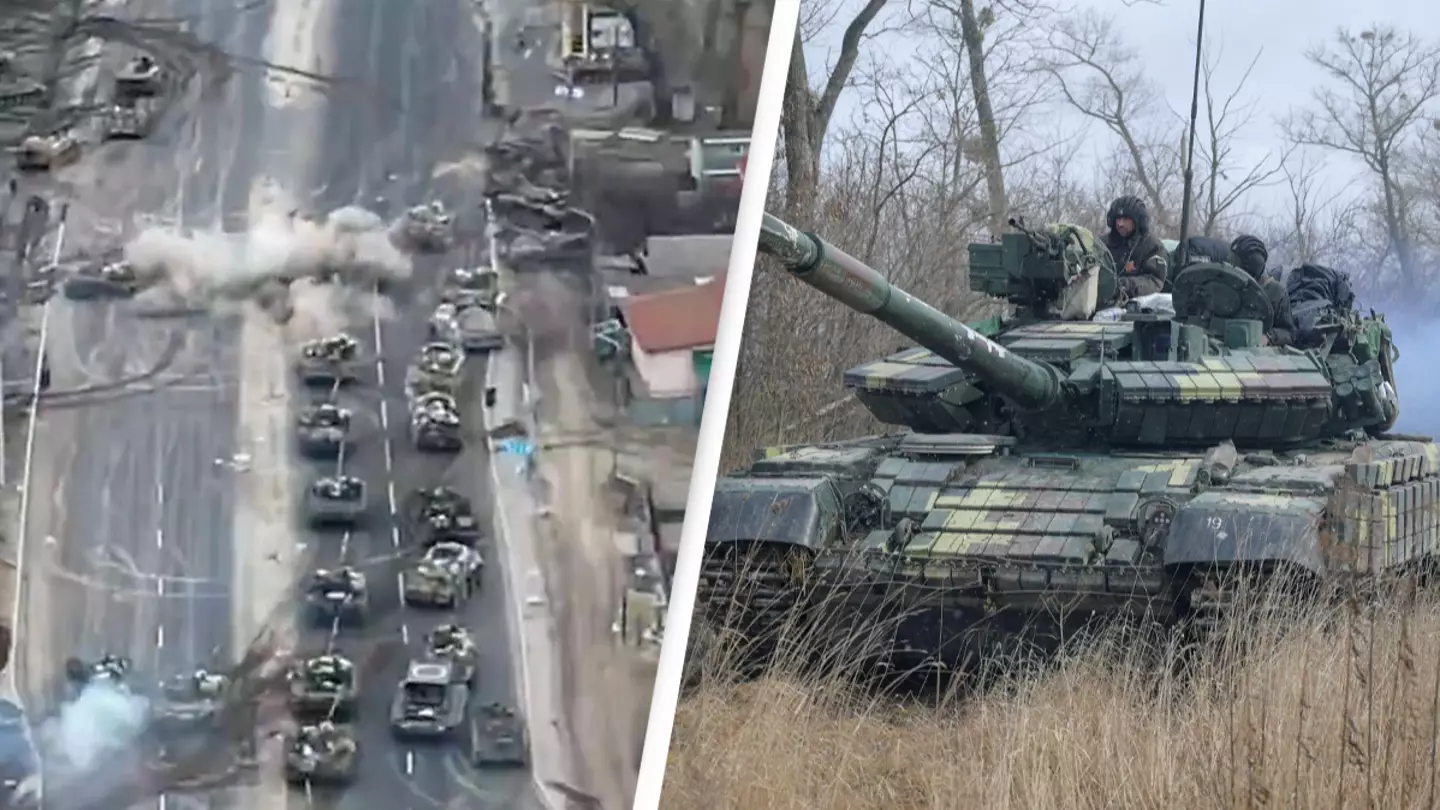 Putin's 40-Mile Tank Convoy Move Into Positions Ahead Of Assault On Kyiv