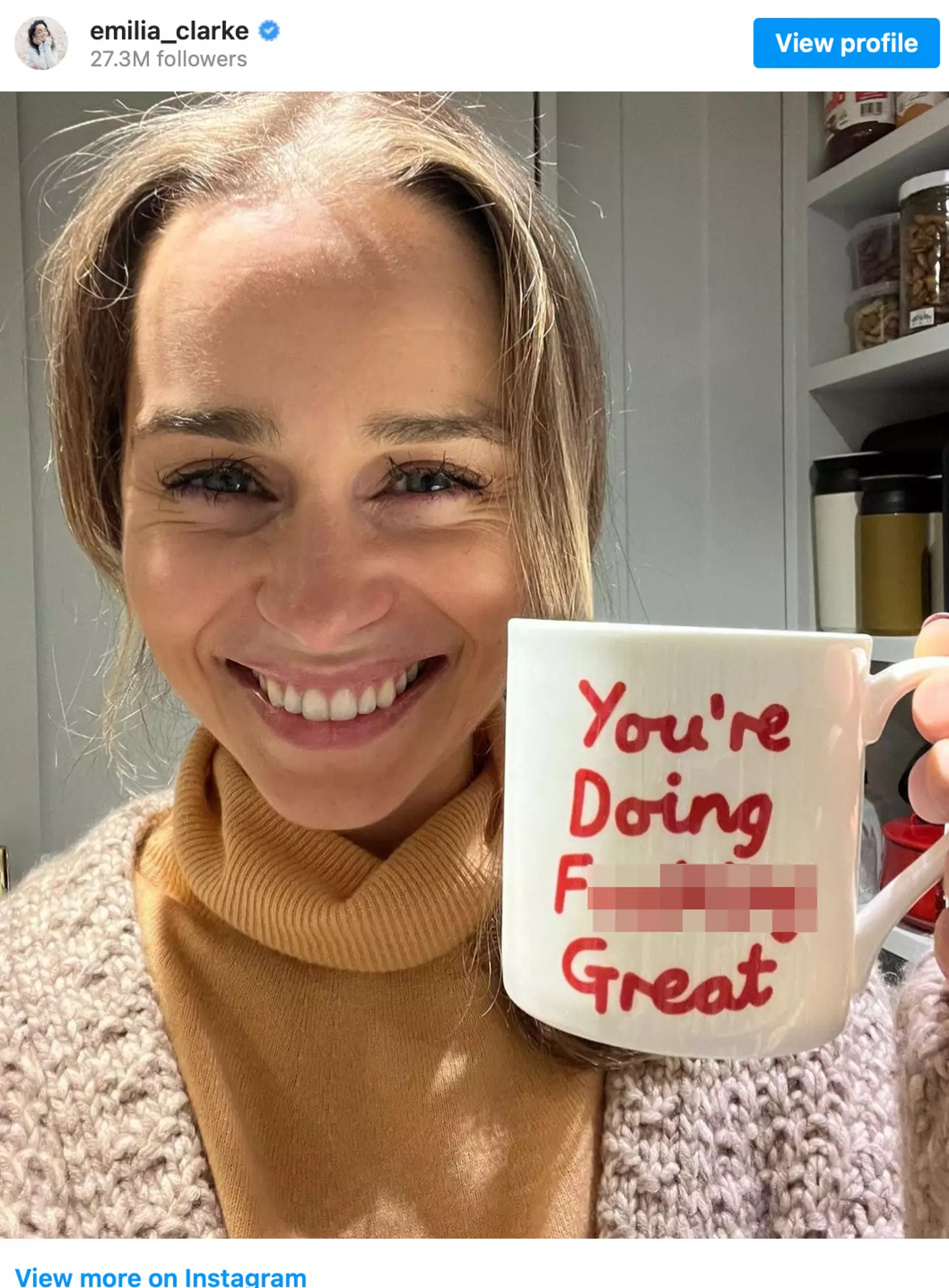Emilia Clarke shared a sweet selfie, but was sadly targeted by trolls.