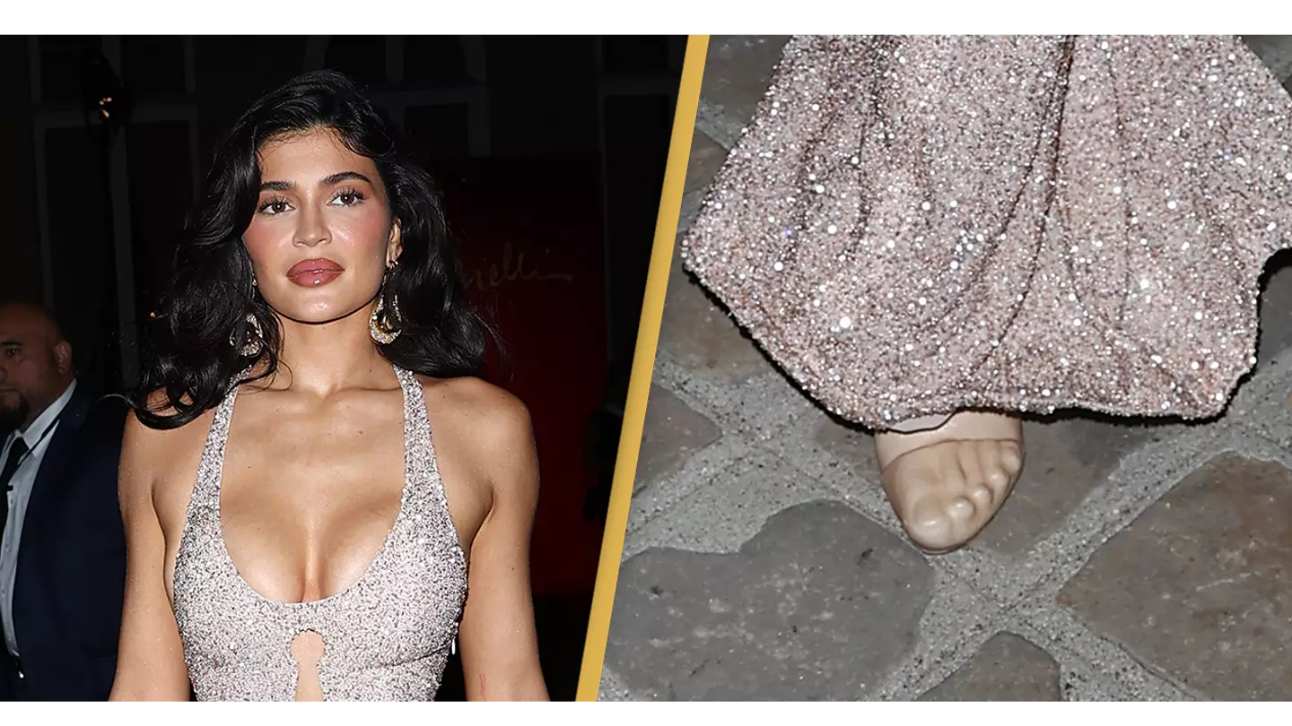People terrified by Kylie Jenner's shoes as she arrives at fashion show