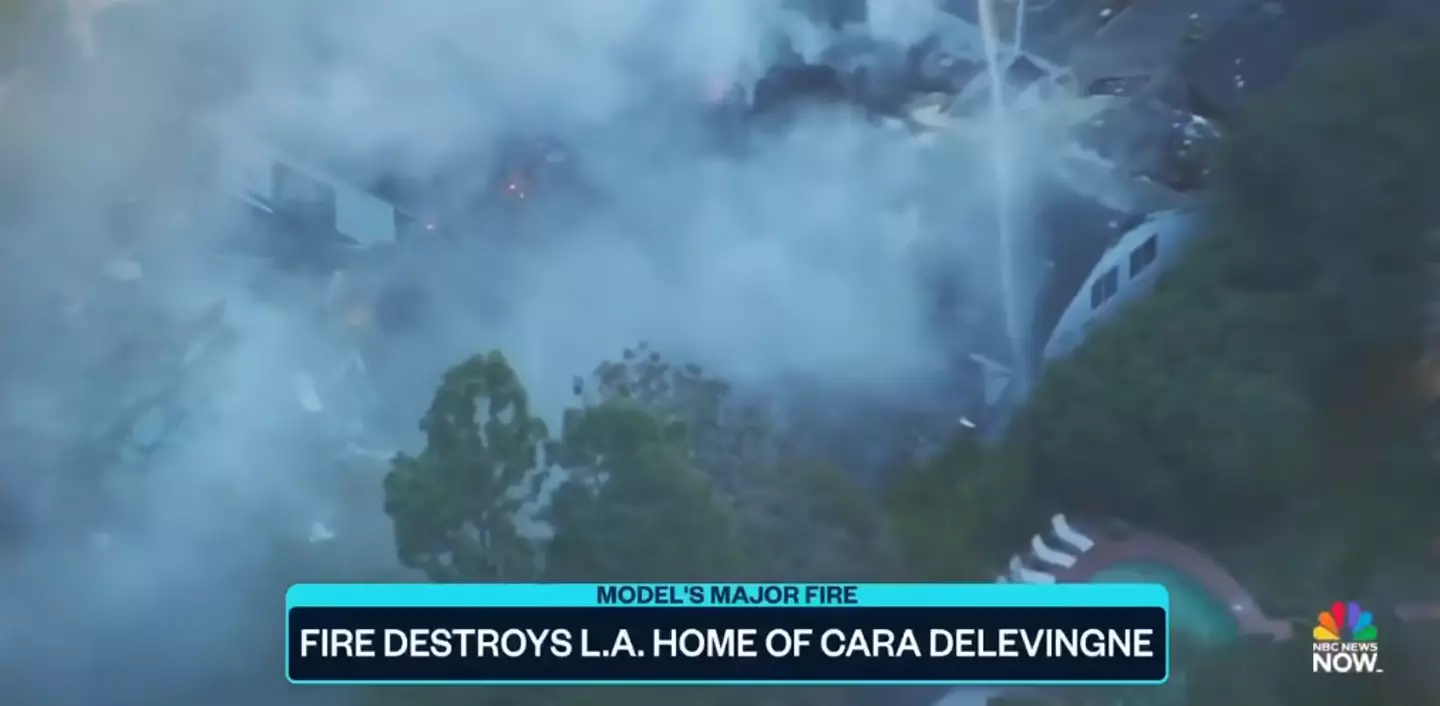 Nearly 100 firefighters arrived to the home to tackle the huge blaze.