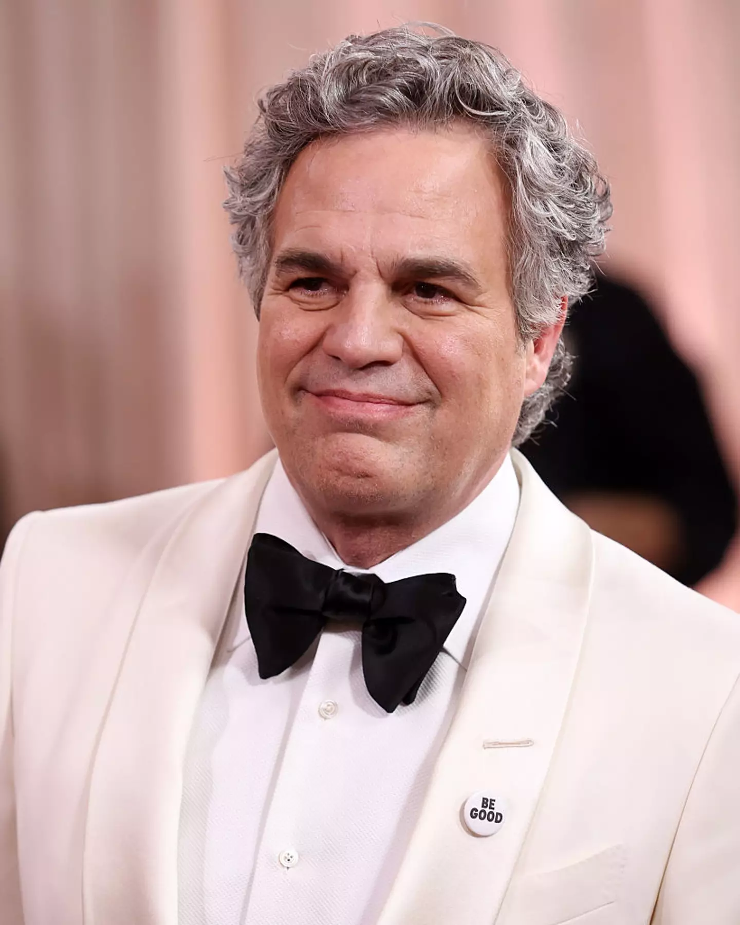 Mark Ruffalo was one of the celebs sporting a 'BE GOOD' pin at the Golden Globes (JC Olivera/2026GG/Penske Media via Getty Images)