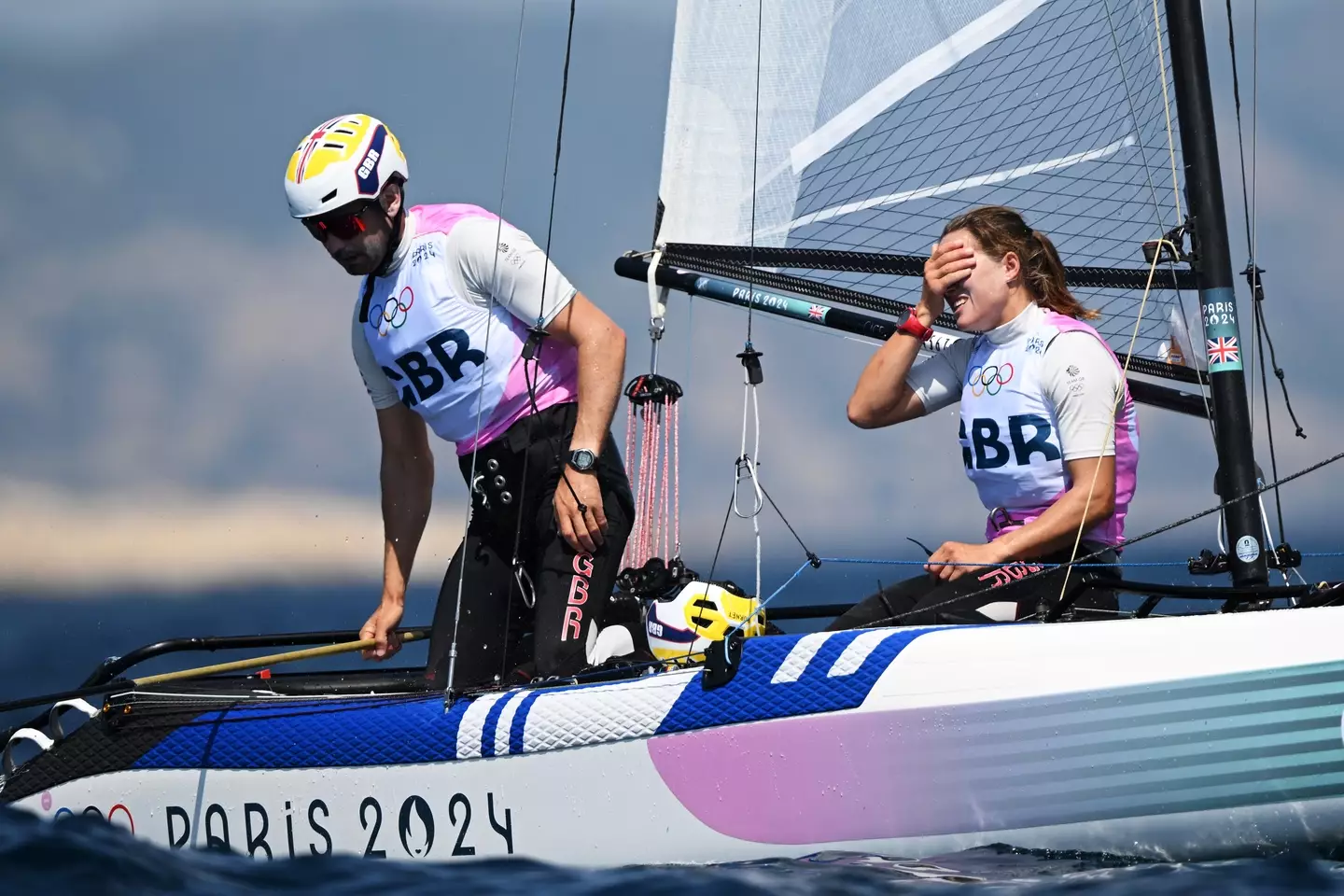 The pair were visibly upset after their failure to start the race. (Clive Mason/Getty Images)