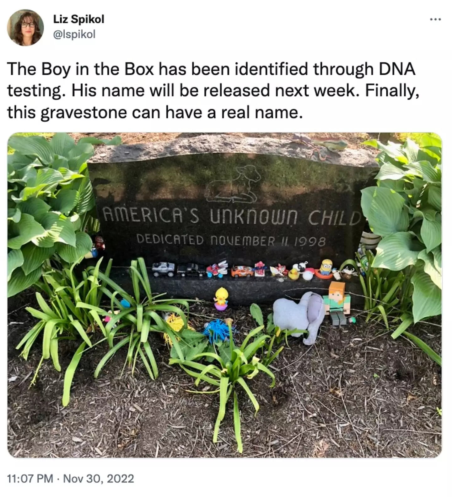 Ivy Hill employees are happy to be finally adding a name to the boy's tombstone.