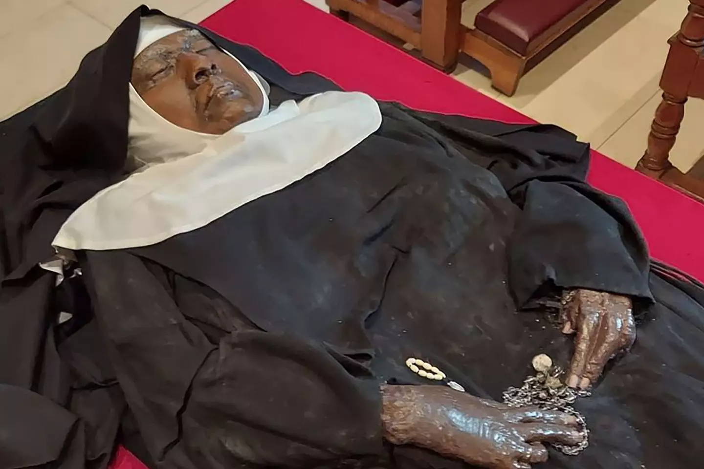 The Benedictines Of Mary nuns were astonished to discover the remains of Sister Wilhelmina Lancaster intact.