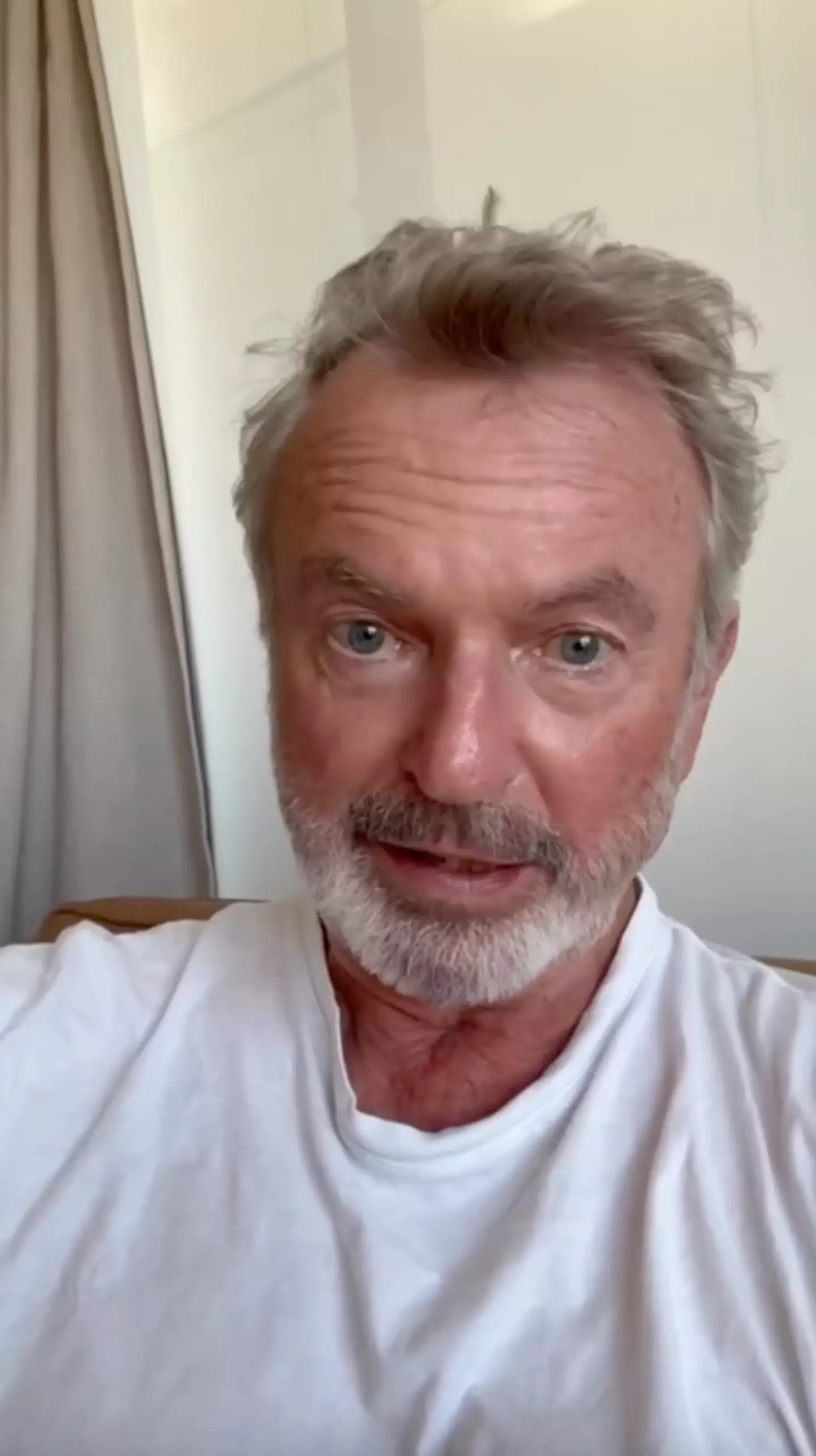 Sam Neill updated his fans on Instagram.