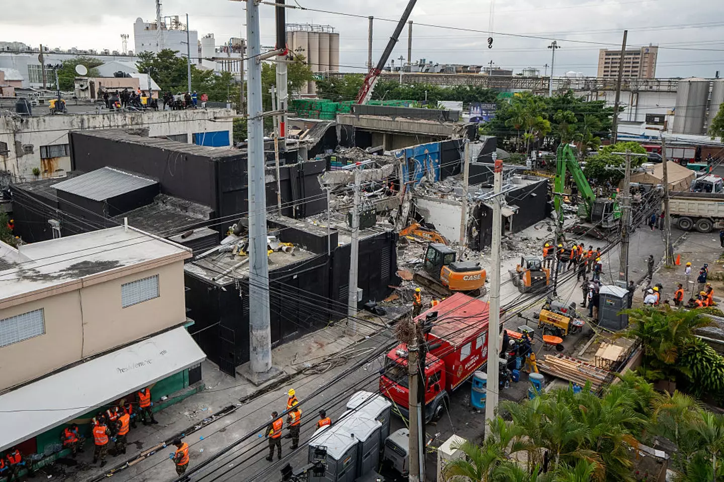 The entire roof of the nightclub collapsed in the incident (FRANCESCO SPOTORNO/AFP via Getty Images)