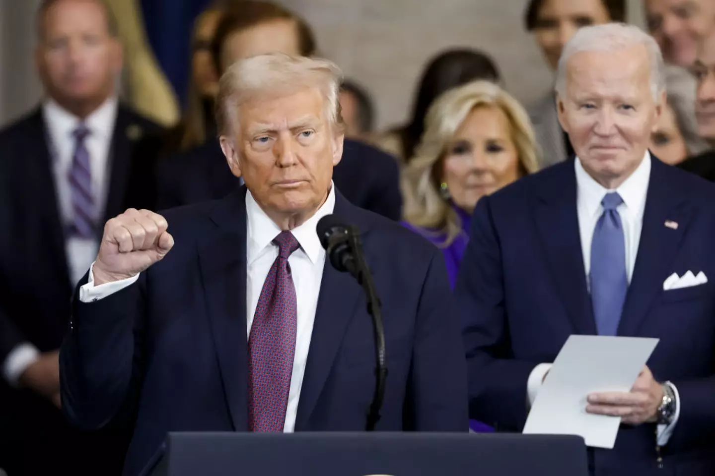 Trump has vowed to be a 'dictator' on day one (Shawn Thew-Pool/Getty Images)