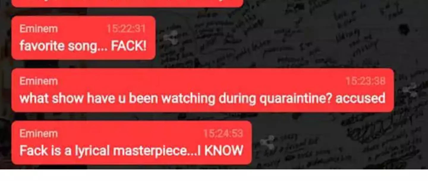 Eminem said 'FACK' is his favourite song.