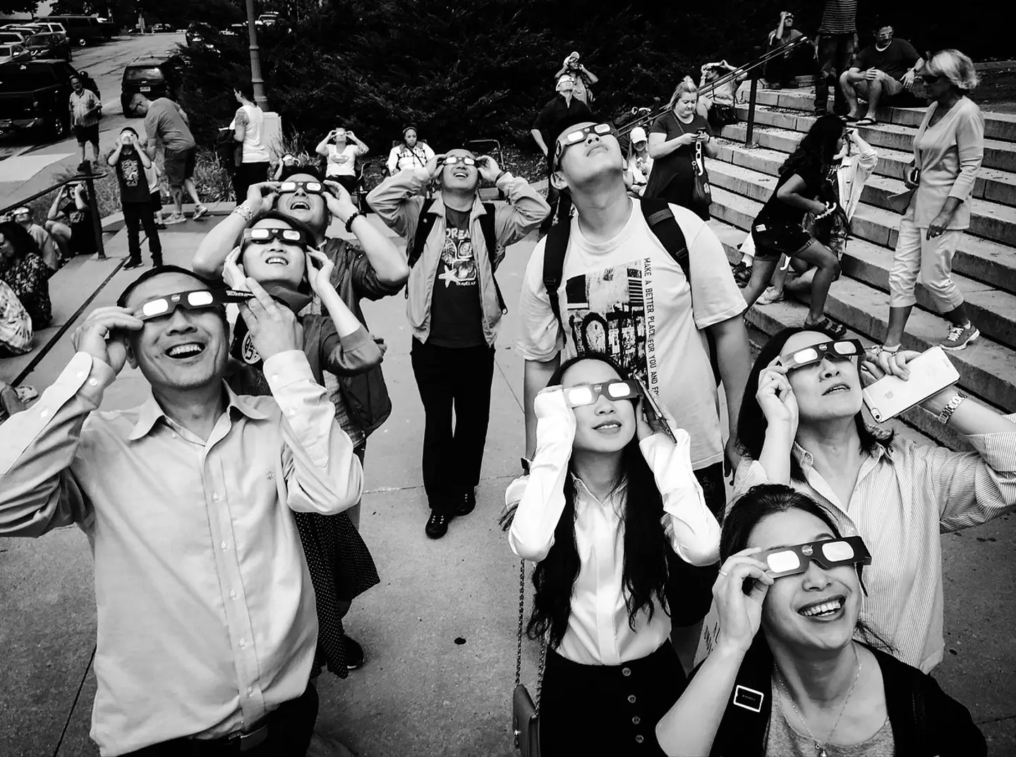It's advisable to use solar eclipse viewing glasses whilst observing.