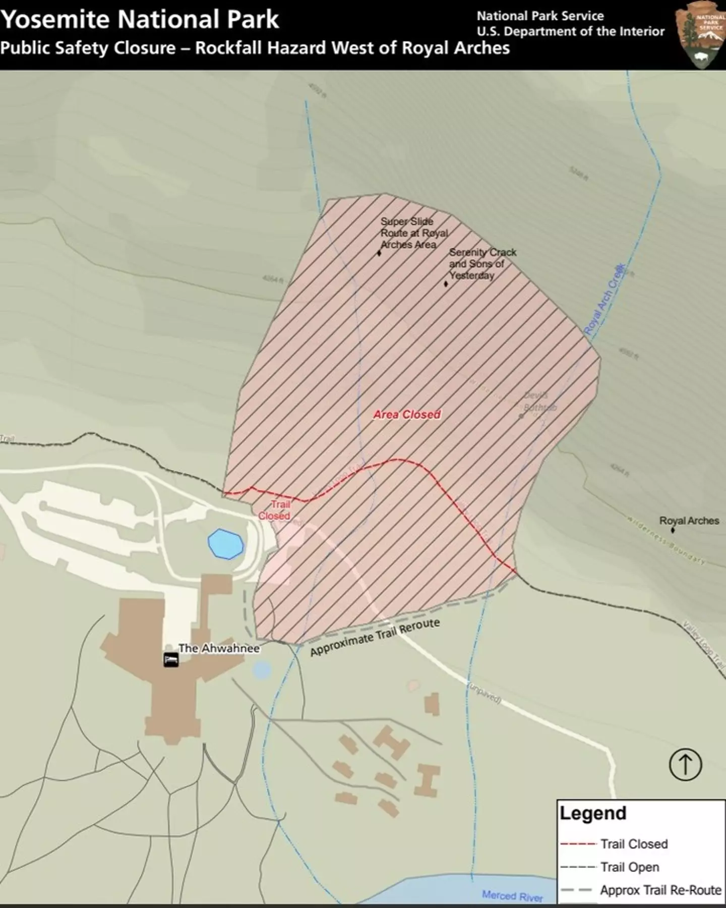 Here's the area that has been shut down.