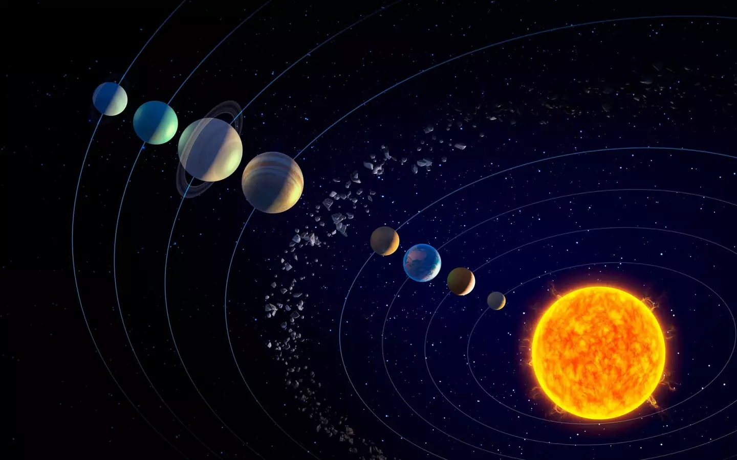 You'll be able to see Venus, Mars, Jupiter, Saturn, Uranus, Neptune, and Mercury on February 28 (Getty Stock Images)
