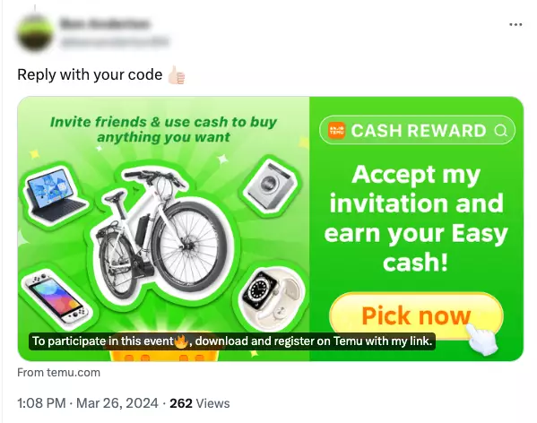 Everyone seems to be sharing Temu links.