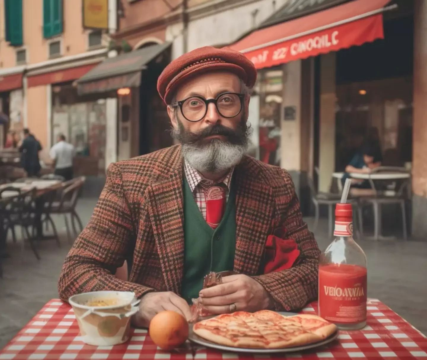 An Italian person eating a pizza... we'd never have guessed! (Reddit/r/midjourney)