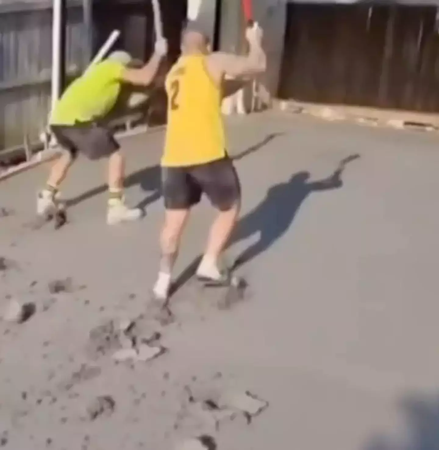 The workers smashed up the driveway. (7News)