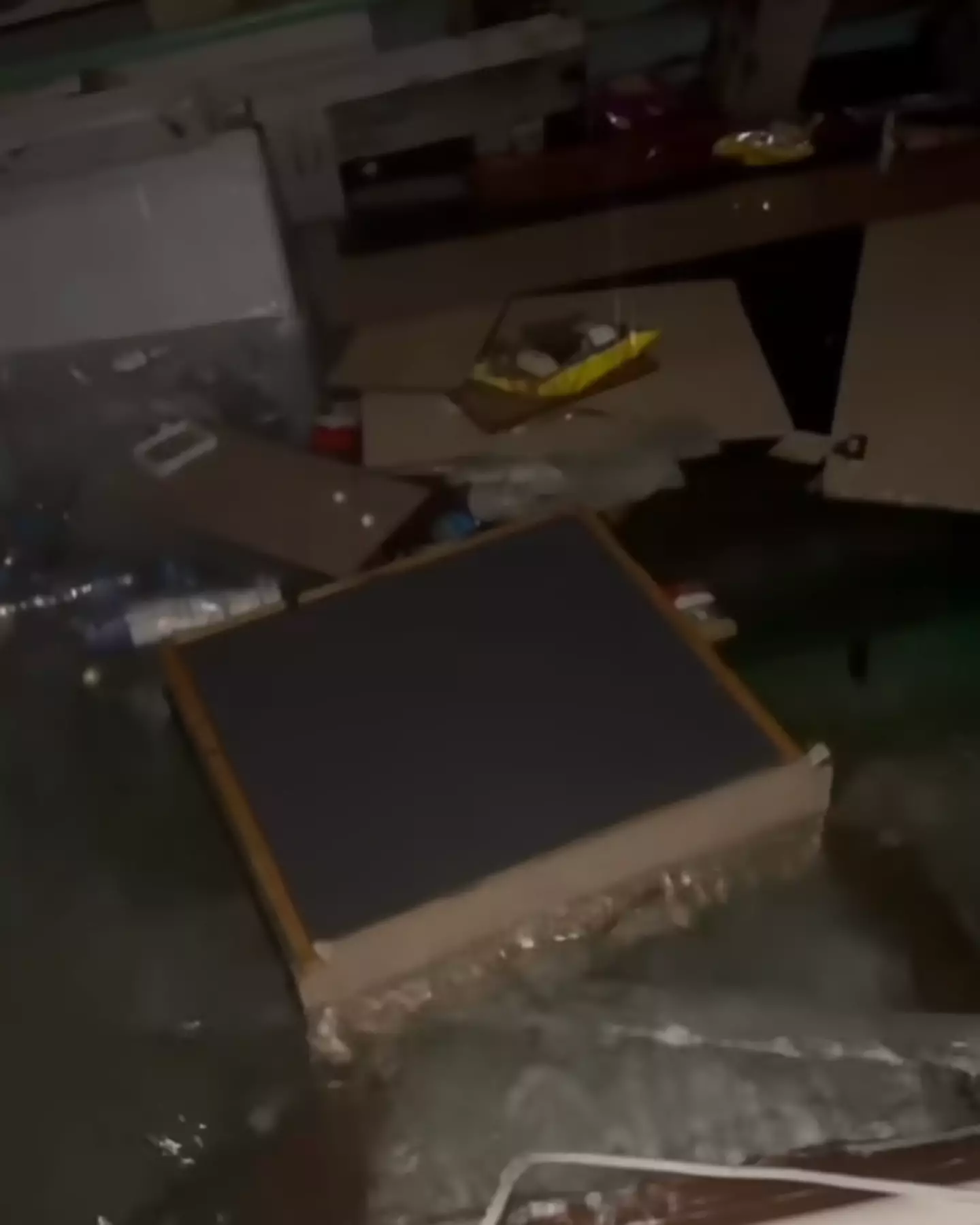 Lucianna caught footage of the rising water on the boat (BBC News)