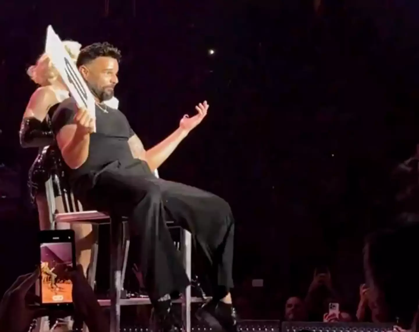 The bulge seemed to appear after the performance. X/@ricky_martin