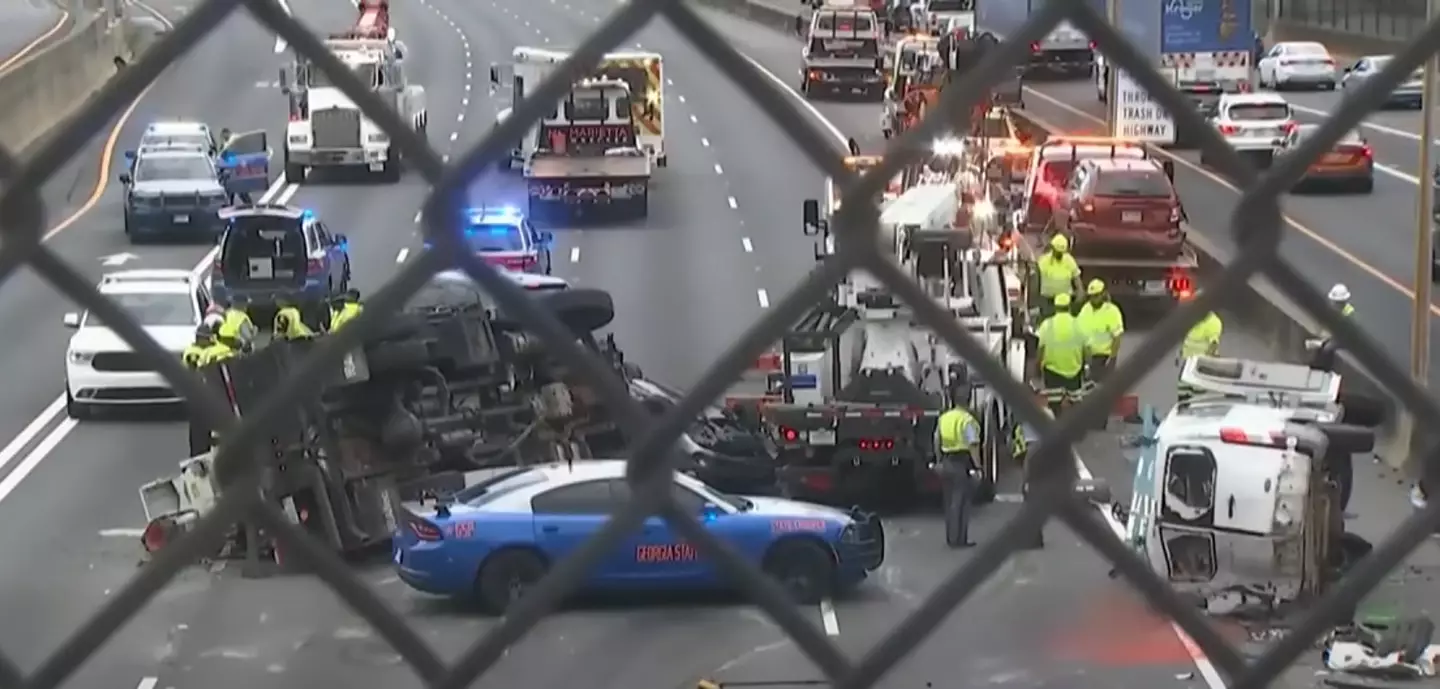 The horrific crash caused the I-75 to be closed for several hours (Atlanta News First)
