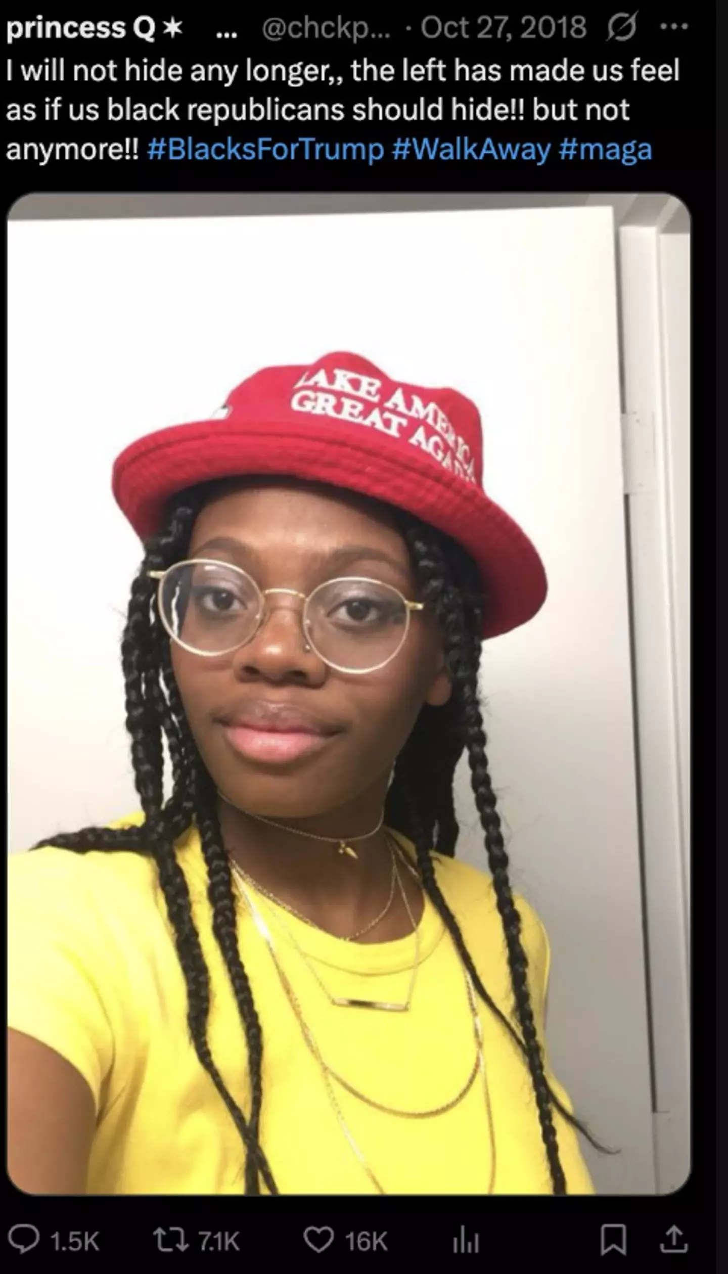 The woman admitted to lying in her post (X/@chckpeas)