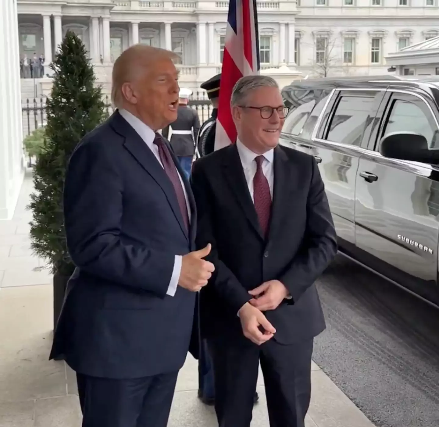 Trump greeted Starmer as he arrived at the White House (Margo Martin/Twitter)