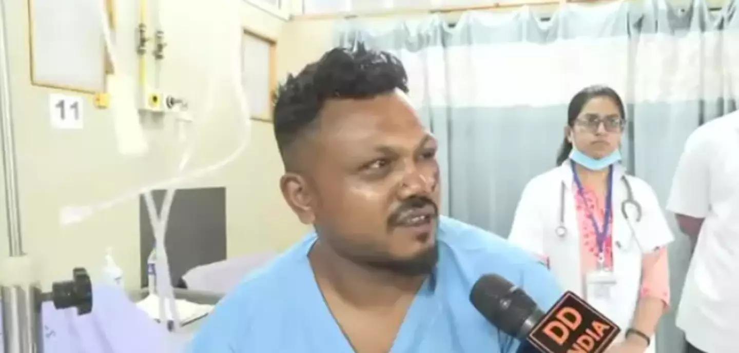 He told local news media how he managed to survive the ordeal (DD India/YouTube)