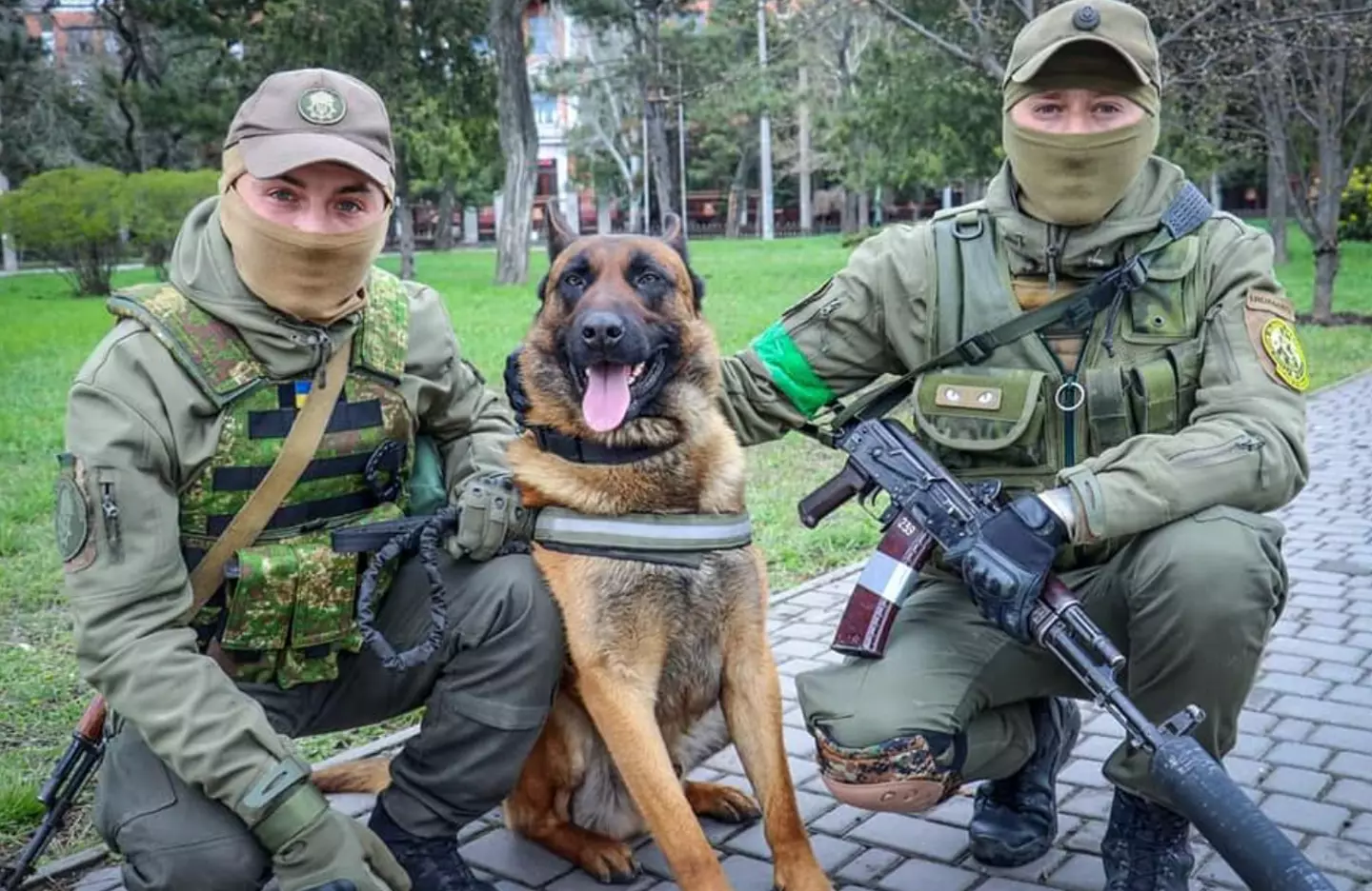 A dog abandoned by Russians has swapped sides in the war.