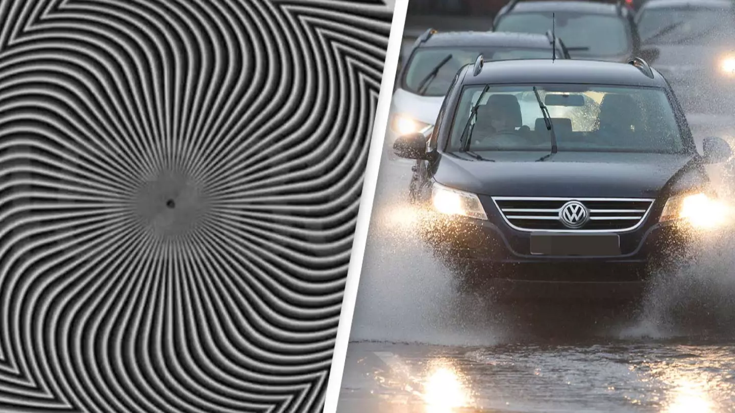Strange optical illusion lets you know if you should drive in the rain