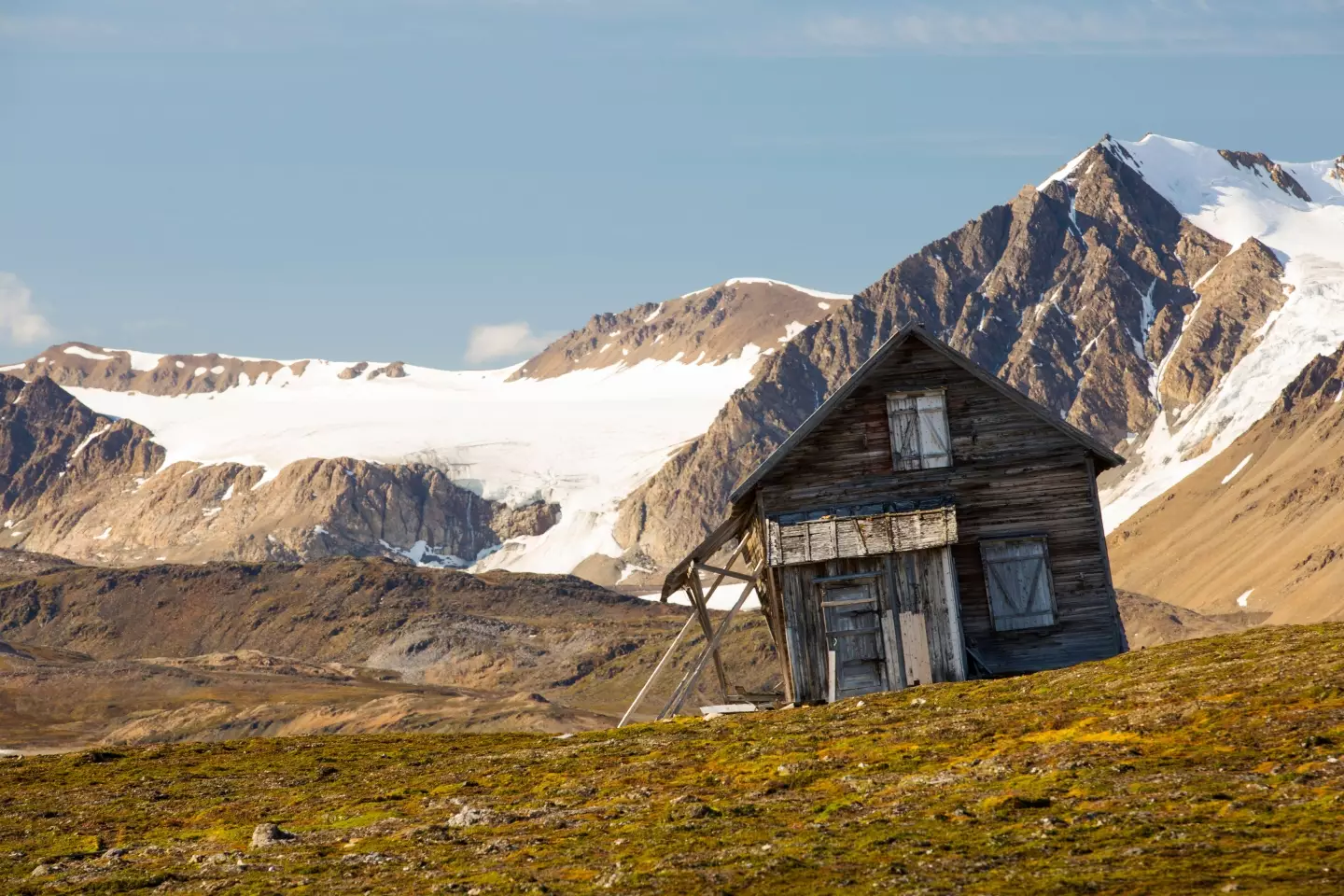 This old house in Norway is gradually sliding down slope due to solifluction and permafrost melt.