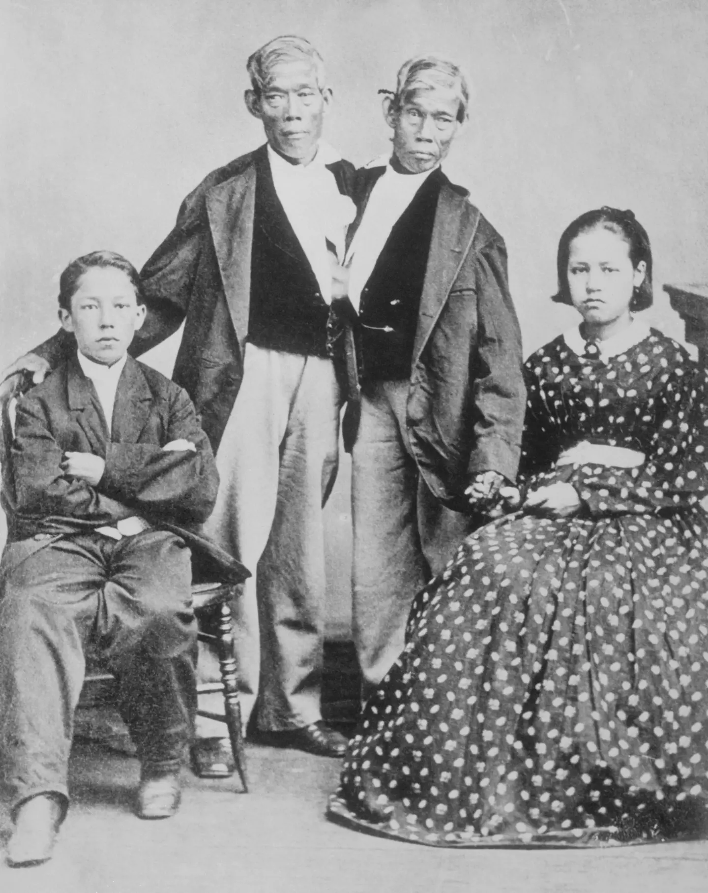 Chang and Eng with two of children.