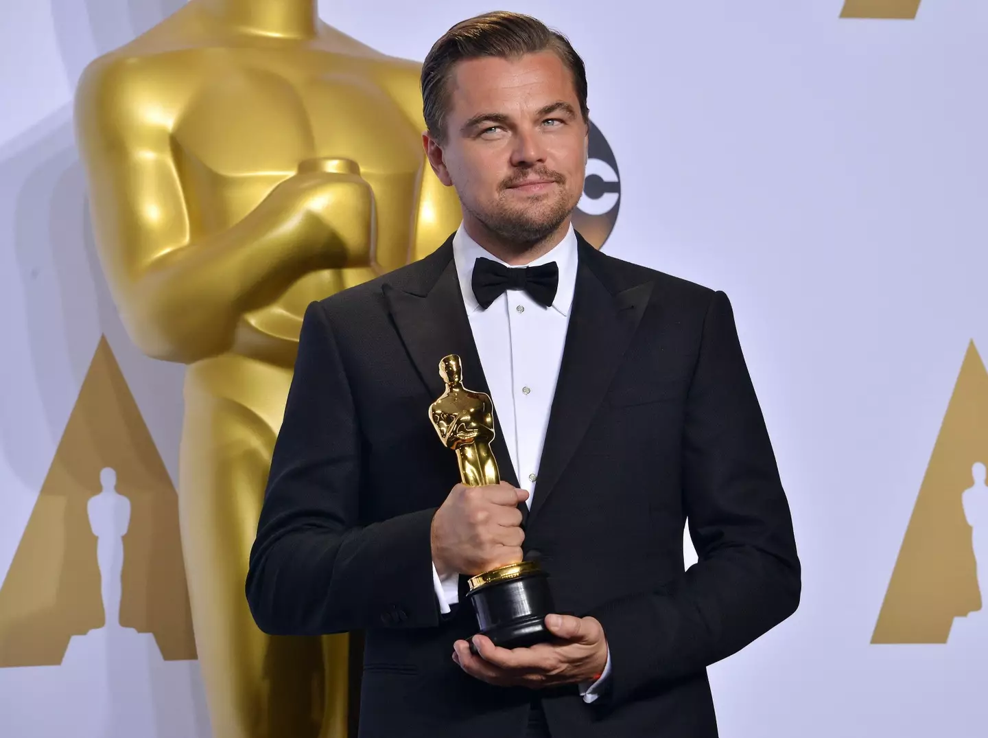 Leonardo DiCaprio with his Oscar. (Alamy)