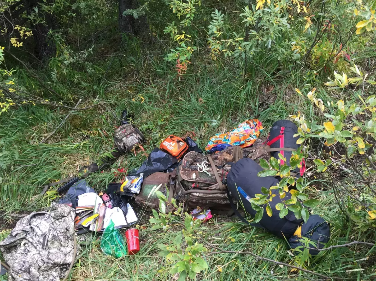 Jeremy's belongings were scattered in the woods after the attack.