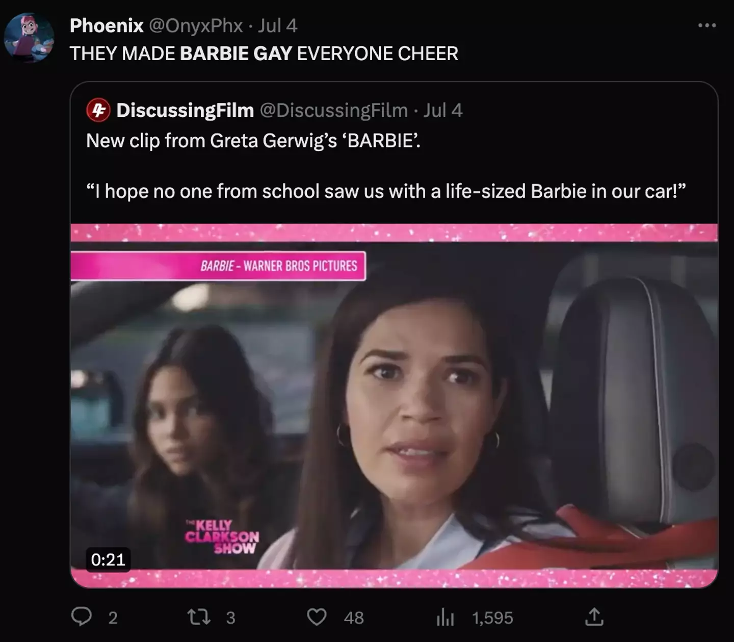 Social media users are convinced Barbie is gay after seeing the clip.