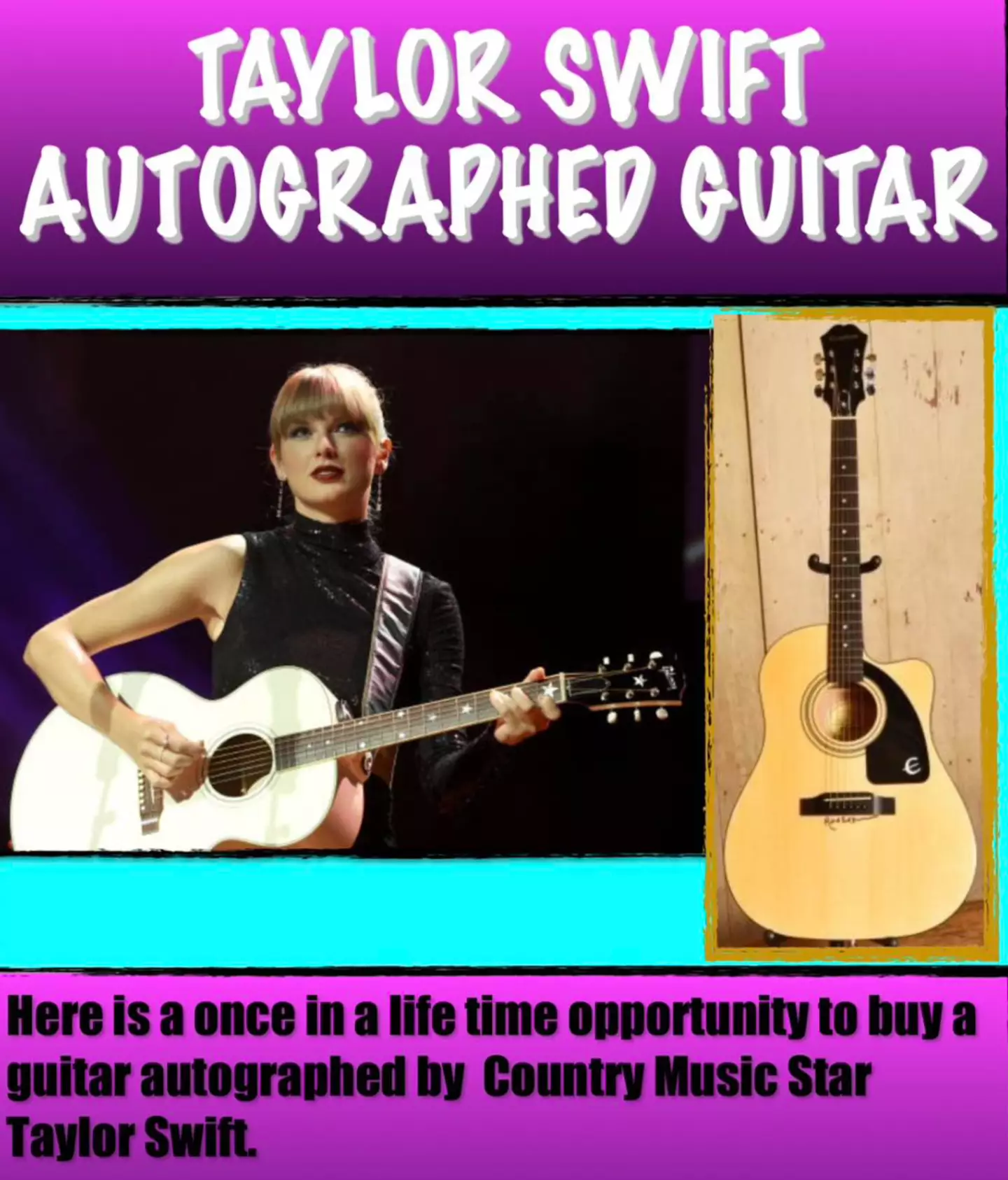 The guitar was auctioned off at the event (Facebook/Ellis County Wild Game Dinner)