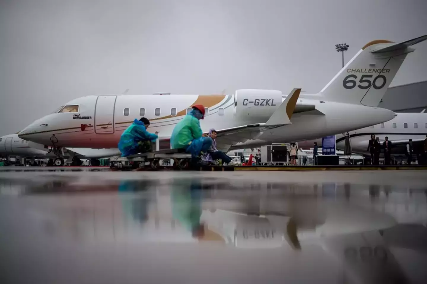 A Bombardier Challenger 650 jet, the same model owned by Shaq (JOHANNES EISELE/AFP via Getty Images)