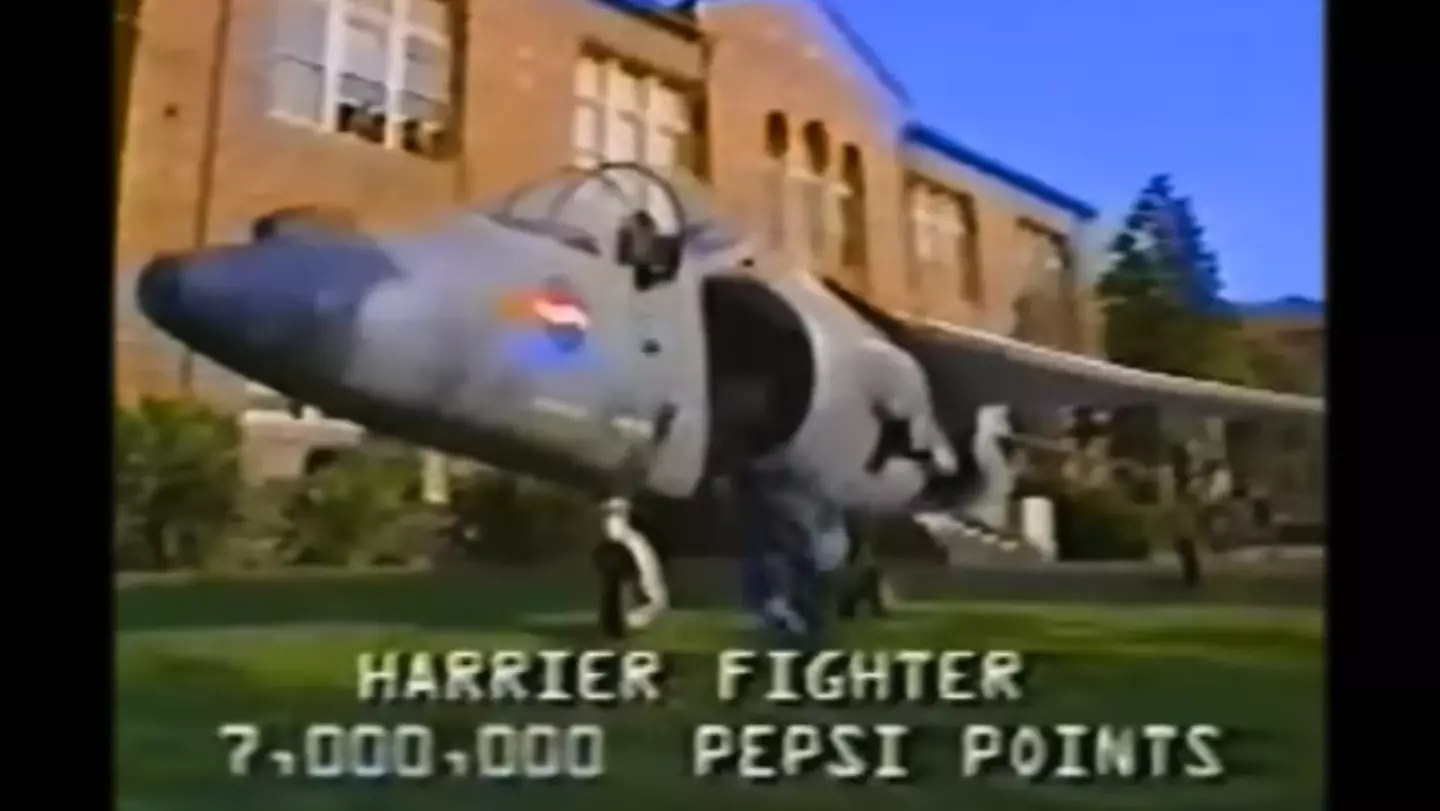 Pepsi advertised the jet on TV.