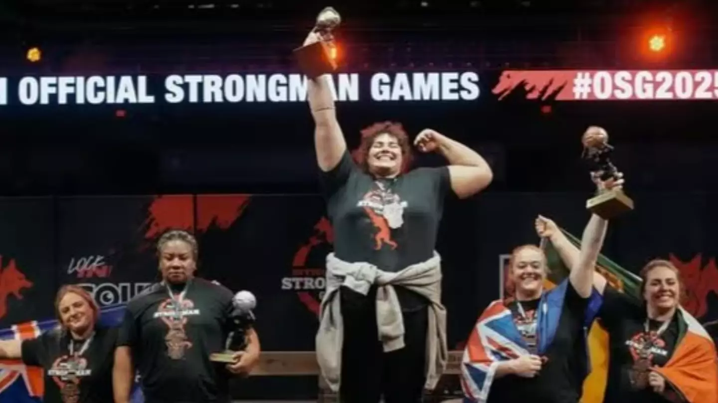 Jammie Booker (centre) was disqualified from the competition (Instagram/@officialstrongmangames)