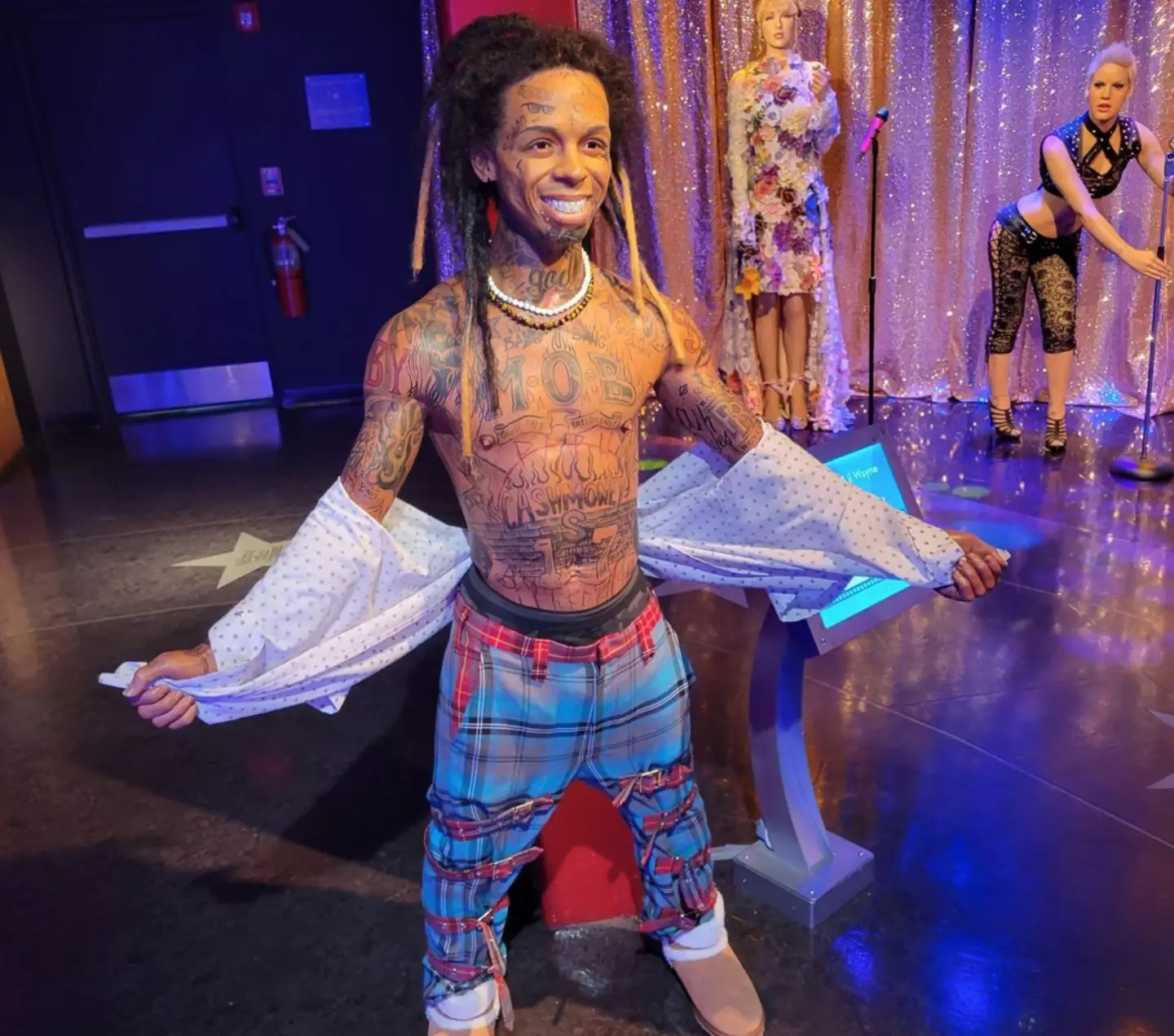 While the model should be praised for the attempt to capture much of Lil Wayne’s body art, the face and stature of the rapper appear to be off.