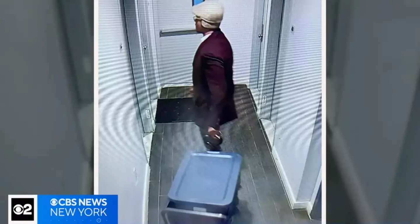 CCTV showed Johnson entering the apartment with a large storage bin.
