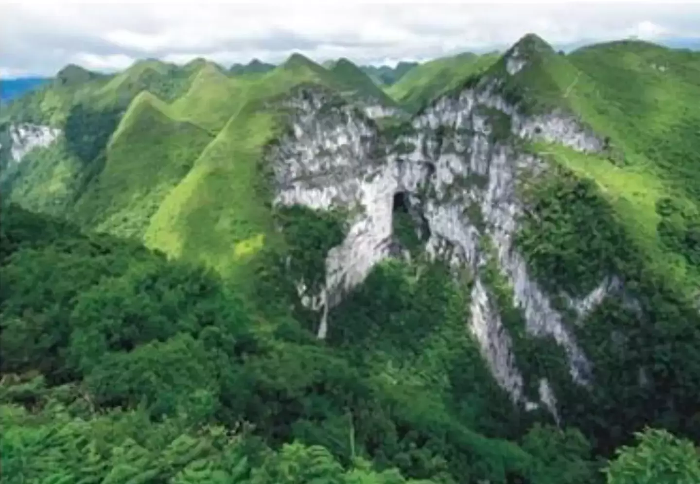 Southern China is home to many sinkholes, forests and caves.
