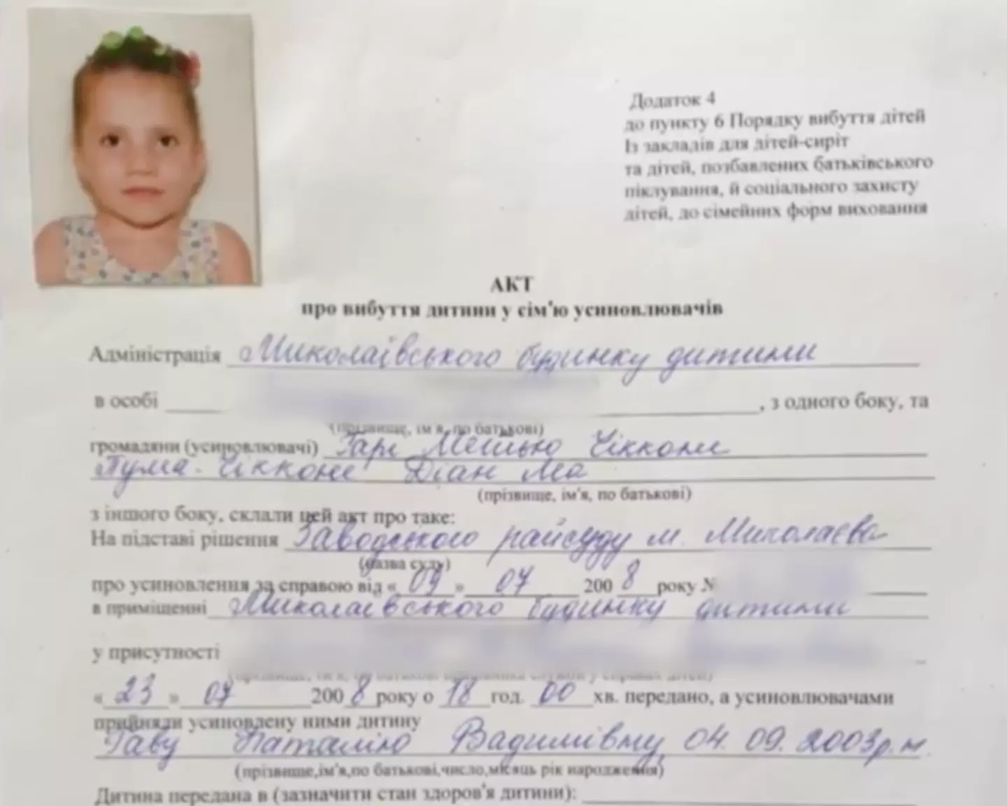 The Barnetts believed they had adopted a six-year-old girl.