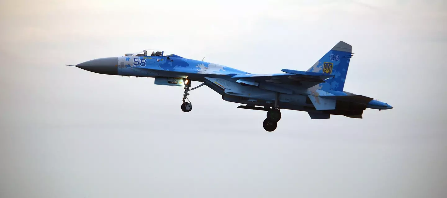 Ukrainian fighter jet landing.