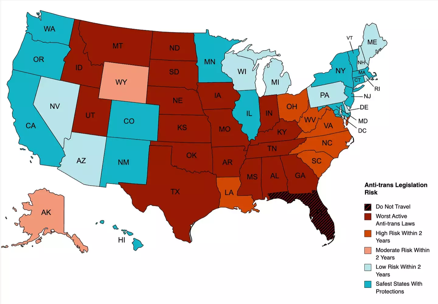 Erin Reed's 'heat map' as of 20 May 2023.